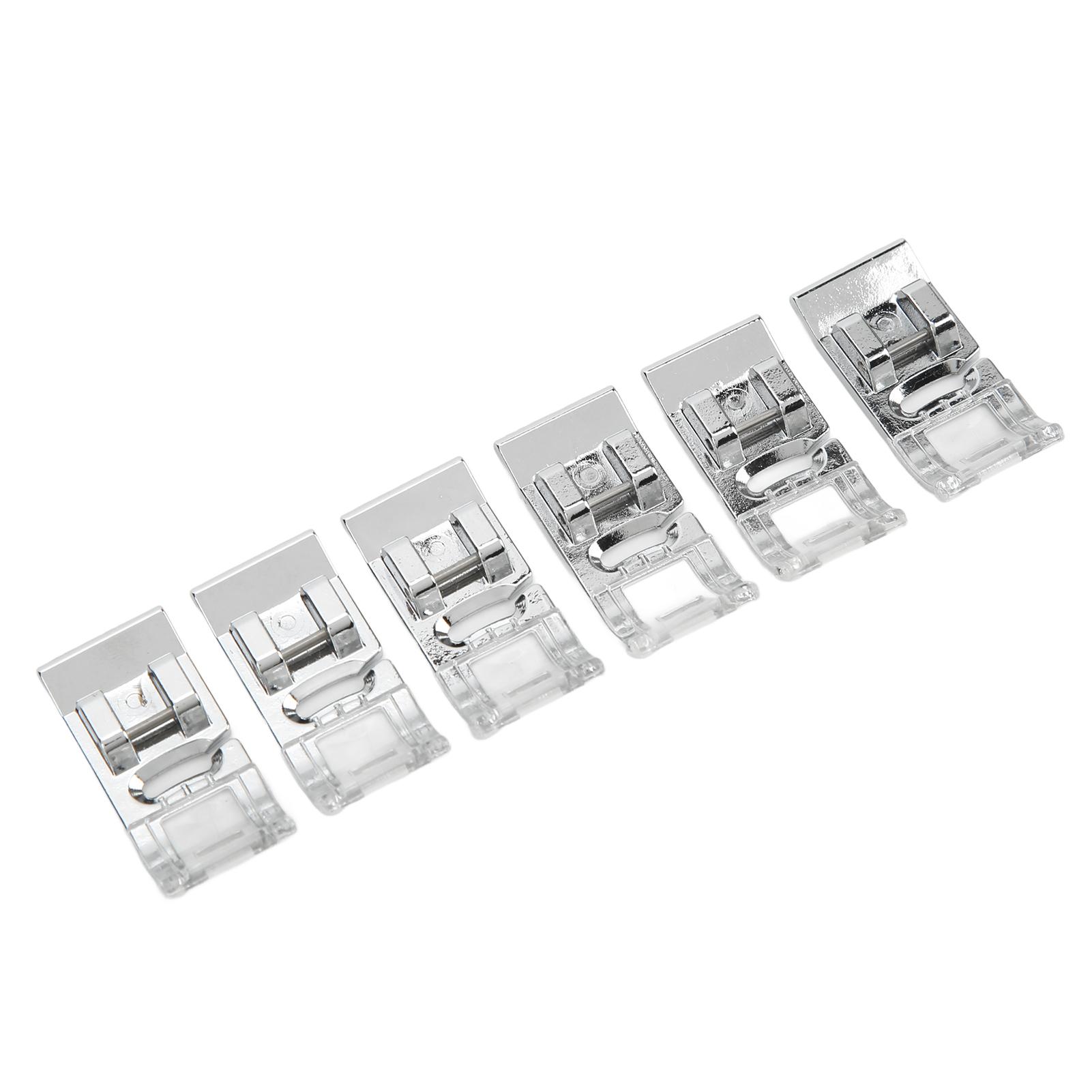 

6 шт. Лапка для сатинового стежка Прозрачный пластик Материал из нержавеющей стали Без заусенцев Фиксация швов