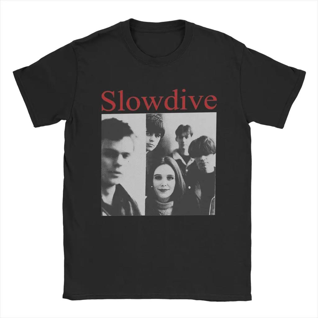 Slowdive 90-talls T-skjorte for menn 100% bomull avslappede T-skjorter mannskapshals T-skjorter kort ermet klær gave