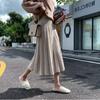 Knitted Skirt for Women In Spring and Autumn Mid Length High Waisted A-line Skirt Pleated Skirt