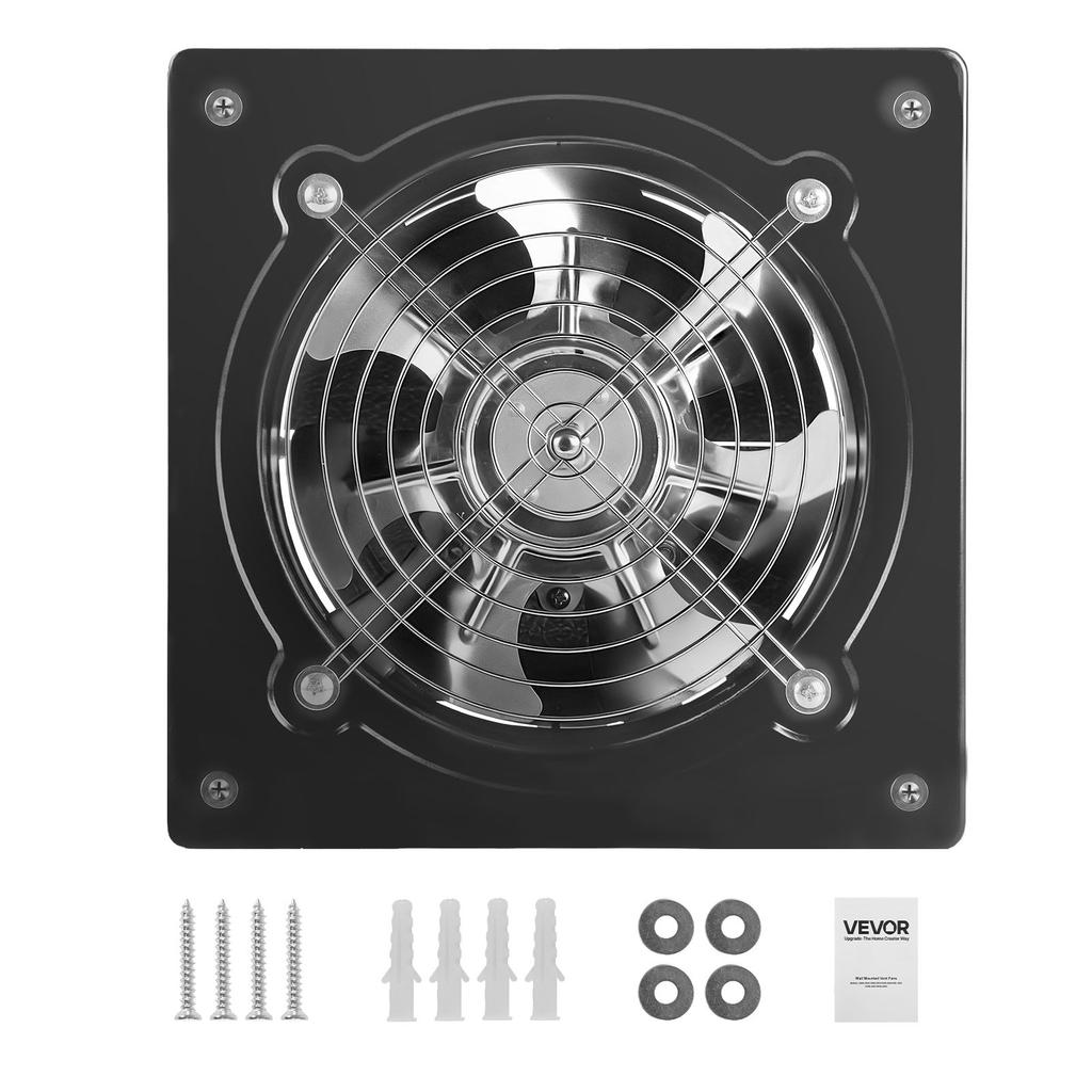 VEVOR 20.3 cm Exhaust Fan, 576 CFM High Velocity Wall Mount Vent Fan with Speed Control, Low Consumption, Portable Ventilation Extractor for Attic