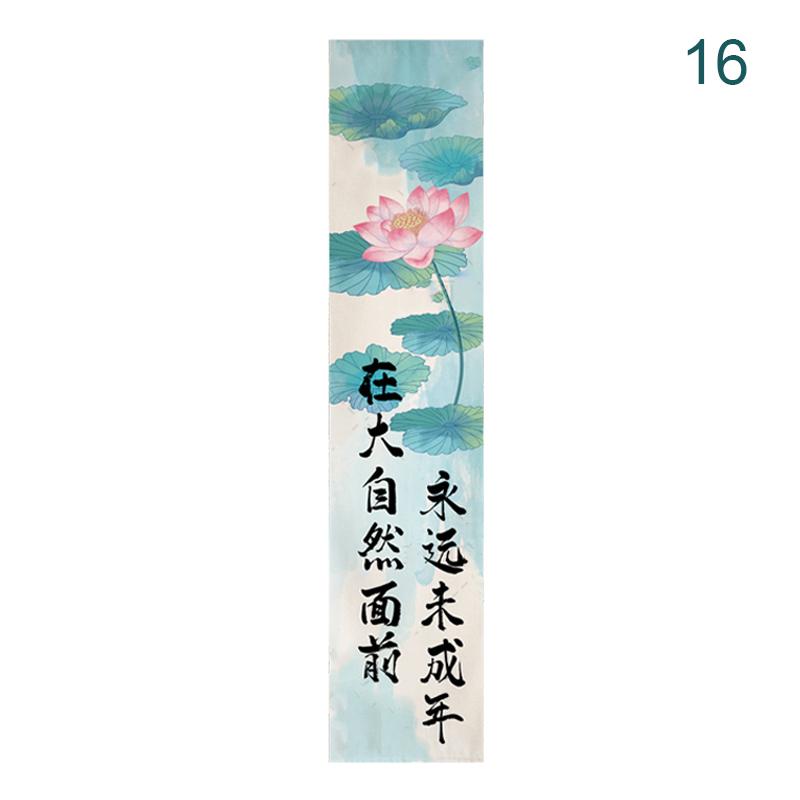Chinese Style Banners Zen Lotus Printed Drapes Bathhouse Partition Outdoor Antique Scenery Decor Background Hanging Curtain