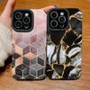 Vertical Grain Marble Printed Leather Soft Silicone Phone Case Back Cover with Camera Lens Full Protection for Samsung