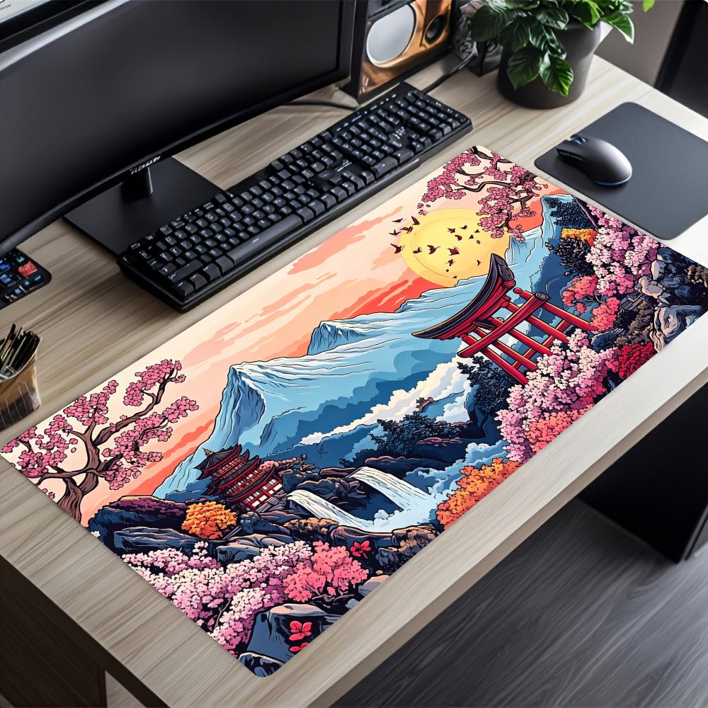 Berglandschaft Torii Sonnenuntergang Mauspads Speed Office Gaming-Matten Teppich Mauspads Schreibtischunterlage Set Up Computertisch Dekorieren