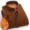 Warm Corduroy 2 Layer Long Sleeve Winter Casual Shirts for Men