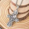 Titanium Steel Punk Skull Cross Necklace Men's Pendant Rock Accessories Pendant