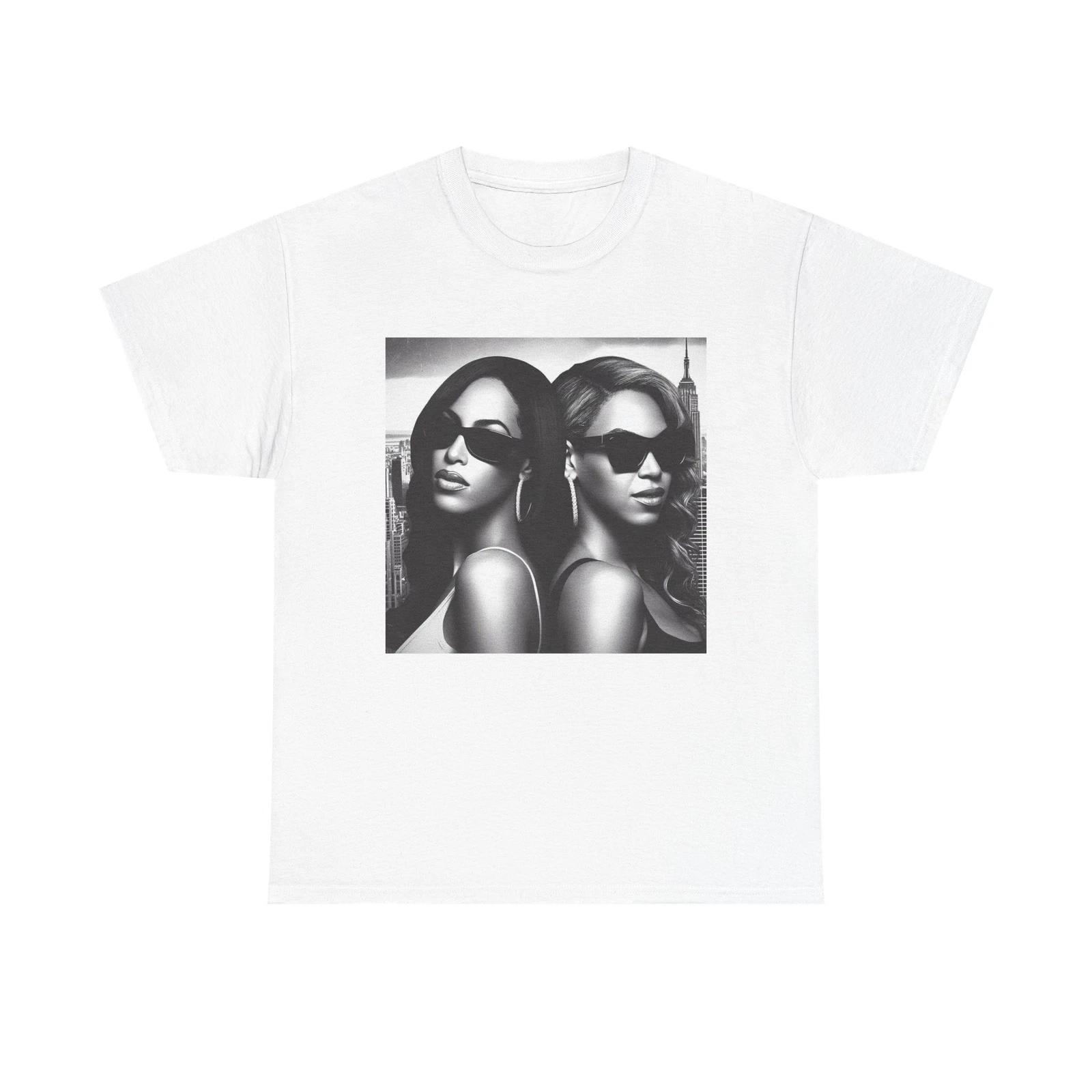 Men s and Women s T-shirts Aaliyah and Beyonce XXL