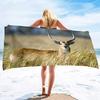 Beach Towel Antelope Print Microfiber Quick Dry Travel Towels Lightweight Compact Beach Accessories For Swimming,Camping,Holiday
