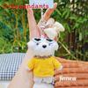 Keyring Plush Dog Wearing Clothes And Sunglasses Design For Backpack Gift Use