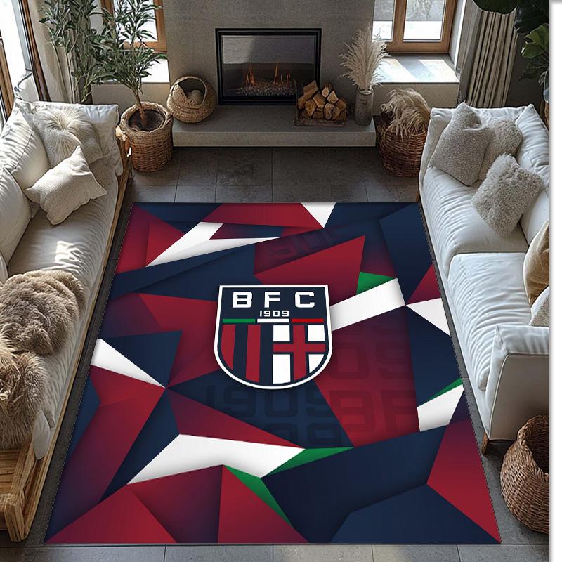 Bologna FC Soccer Football Pattern Soft Area Rug Non Slip Indoor Floor Carpet Sports Decor Mat for Bedroom