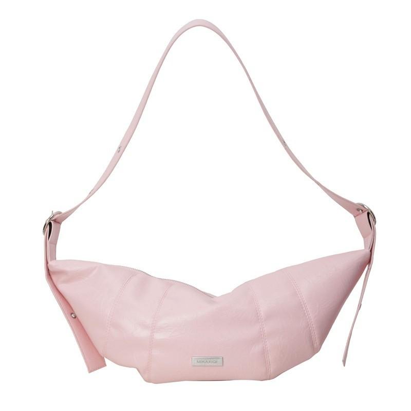 Fashionable Pu Material Dumpling Bag With Trendy Car Line Elements Ideal For Daily Use розовый