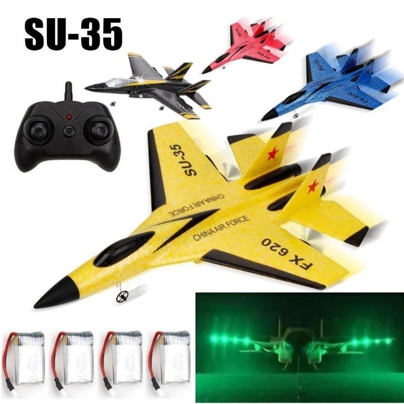 

SU-35 Літак з дистанційним керуванням 2,4G Пульт дистанційного керування Винищувач Літак для хобі Планер Літак із пінопласту EPP Іграшки Літак на дистанційному керування Подарунок дітям 1 SET жовтий