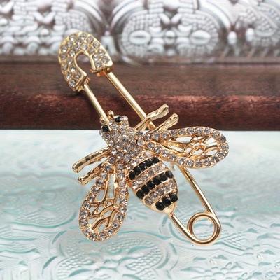 1 Rhinestone Bee Brooch Pin, Unique Suit and Sweater Accessory