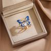 Lightweight Scarf Ring Jewelry Enamel Butterfly Ring, Sparkling Rhinestone Slide Durable for Women Retro Elegant Wrap Holder Neckerchiefs Scarves