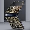 Number Pattern Hard PC Phone Case For Samsung Galaxy Z Flip 7 6 5 4 Black Cover For Galaxy Z Flip 3 Foldable Fundas Shell Capas