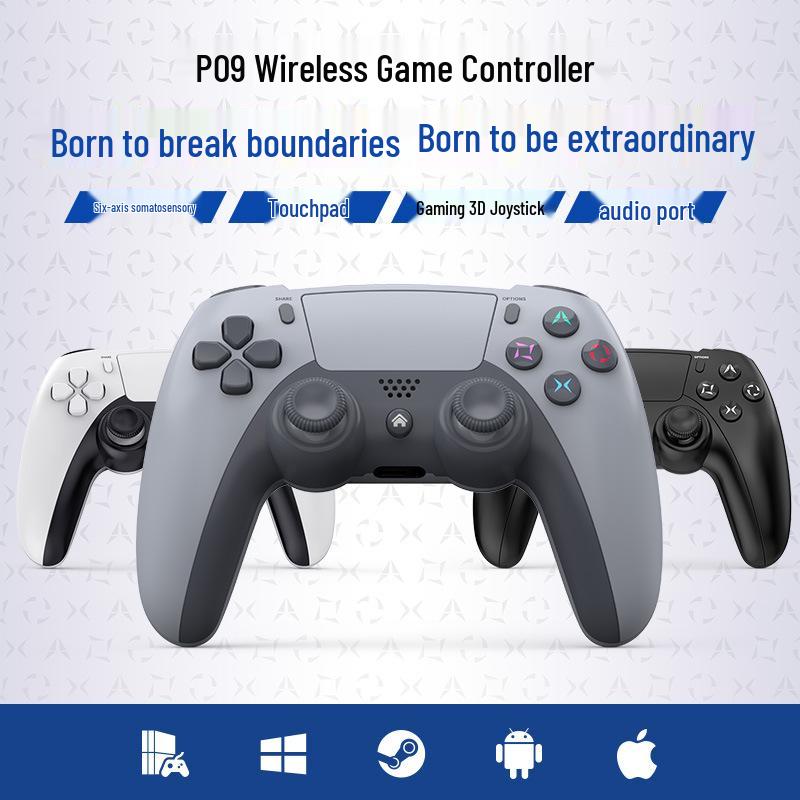 Bluetooth Six-Axis PS4 Controller with Touchpad, Audio Interface, and Motion Sensing for Android, iOS, Computer, and Steam.