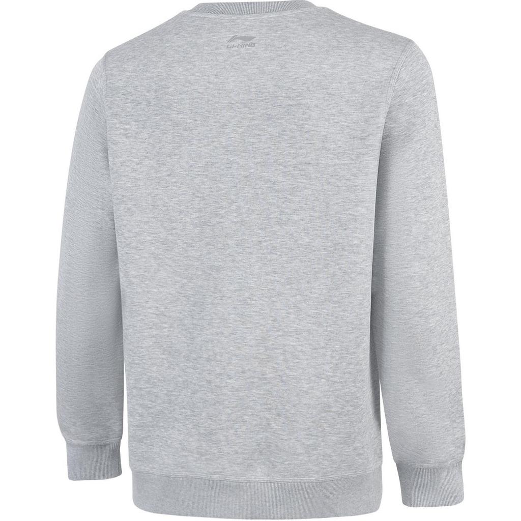 Li-Ning Comfortable Casual Simple Round Neck Pullover Sweatshirt Men Sweatshirt Gray AWDU711-2