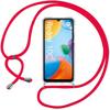 Case for Xiaomi Redmi 10C Transparent Reinforced Corner Shockproof Protection + Red Lanyard