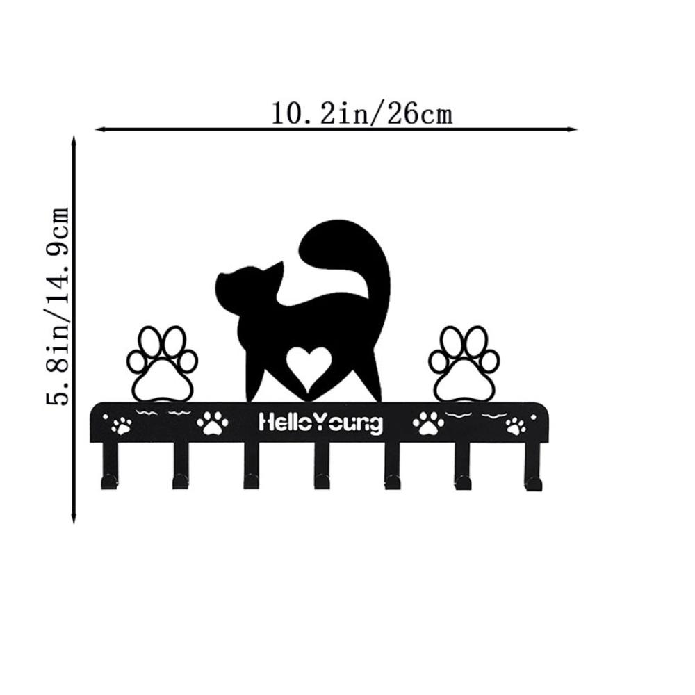 

1 шт. вешалка для кошек Iron Art Metal Paw, 7 крючков, поводок, ключ, настенная вешалка, держатель, органайзер, вешалка для полотенец, стойка для хранения чёрный