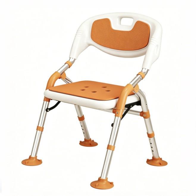 Adjustable Folding Shower Chair for Elderly, Pregnant Women, and Children - Four Height Settings, Portable and Anti-Tip Design.