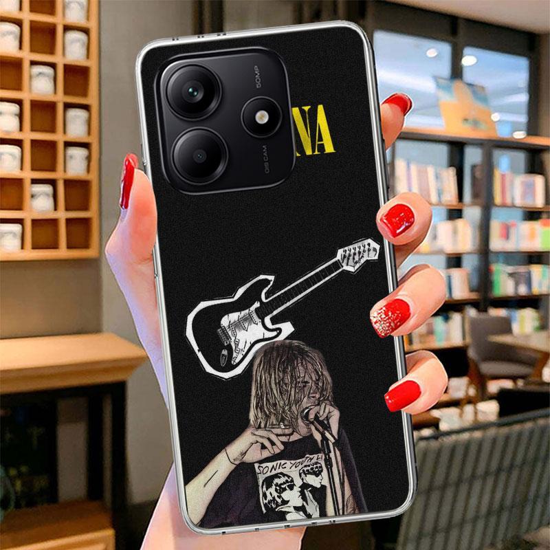 Retro Singer Kurt Cobain Phone Case For Xiaomi Redmi Note 15 14 13 12 11 10 Pro Plus 14S 12S 11S 11T 11E 10S Soft Fundas Shell R