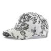 Baseballkappe mit Blumenmuster Atmungsaktiver Sonnenhut für Damen Herren Verstellbarer Visier für Outdoor-Sport
