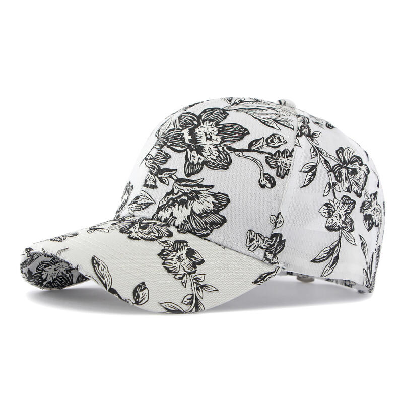 Baseballkappe mit Blumenmuster Atmungsaktiver Sonnenhut für Damen Herren Verstellbarer Visier für Outdoor-Sport