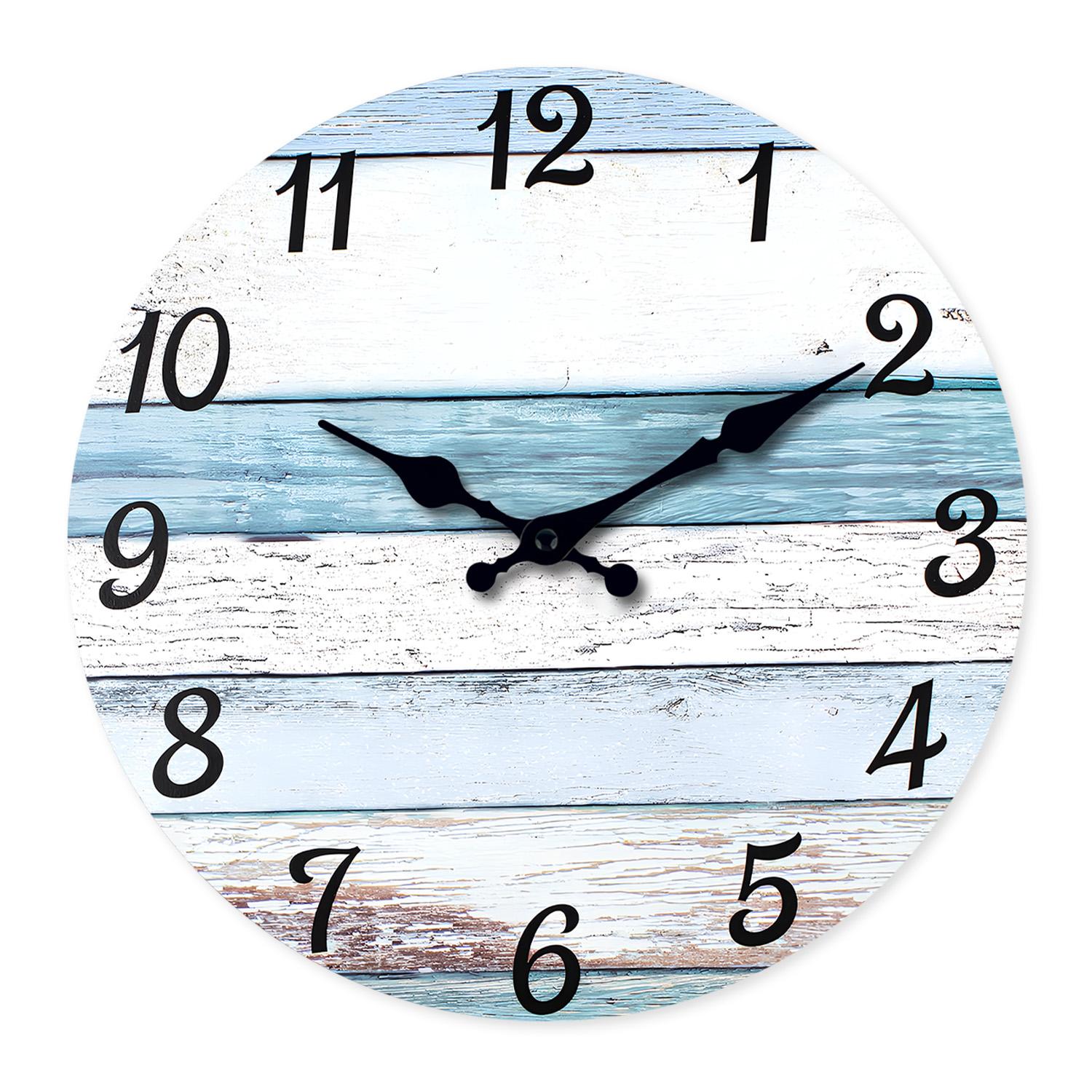 

Retro Imitation Wood Board Pattern Wooden Wall Clock Home Decoration Wall Clock Silent Quartz Clock Holiday Gift 10 Inch