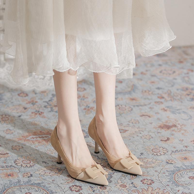 French design sense niche high heels women's thin heels small fragrant style with skirt spring and summer new versatile fashion shoes