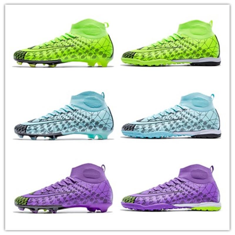 Soccer Boots Men'S High Top Teen Spikes and Broken Nails Training Sneakers