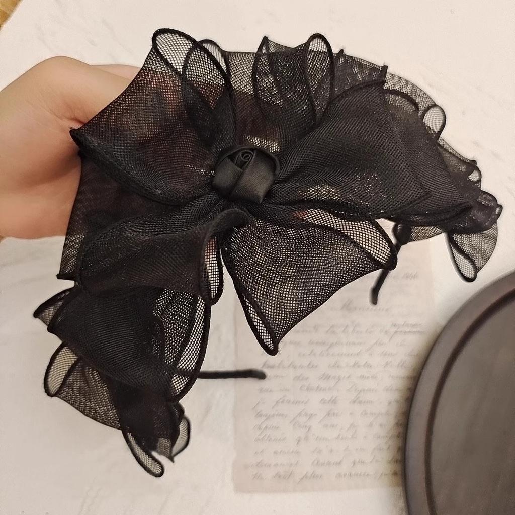 Elegantní dámská čelenka Prémiová síťovina Vícevrstvá mašle Růžová čelenka Trendy módní vlasové doplňky Úžasná párty Luxusní pokrývka hlavy Perfektní narozen