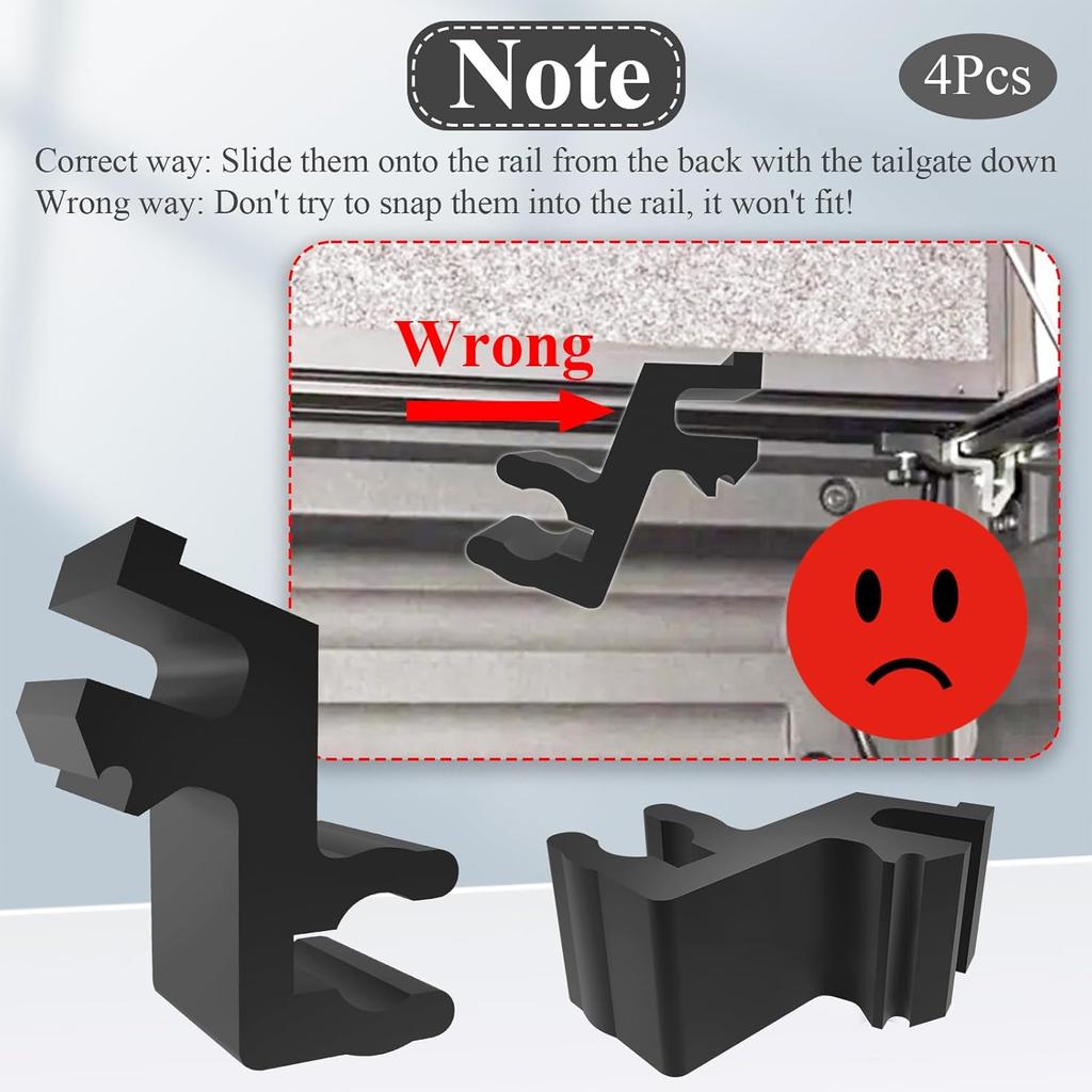 4 Stück Verbessertes Stützstangen-Clip-Set Passend für Undercover Tonneau Stützstange, Ladeflächenabdeckungs-Clips für Undercover Ultra Flex Hard Folding Ladeflächenabdeckung
