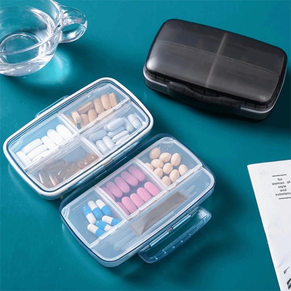 Moisture-proof Travel Pill Organizer 8 Compartments Medicine Storage Box Outdoor Home