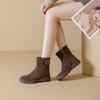 Fashionable Thick-soled Shoes, New Women's Boots, Belt-buckle Boots, Flat-leg Mid-calf Boots