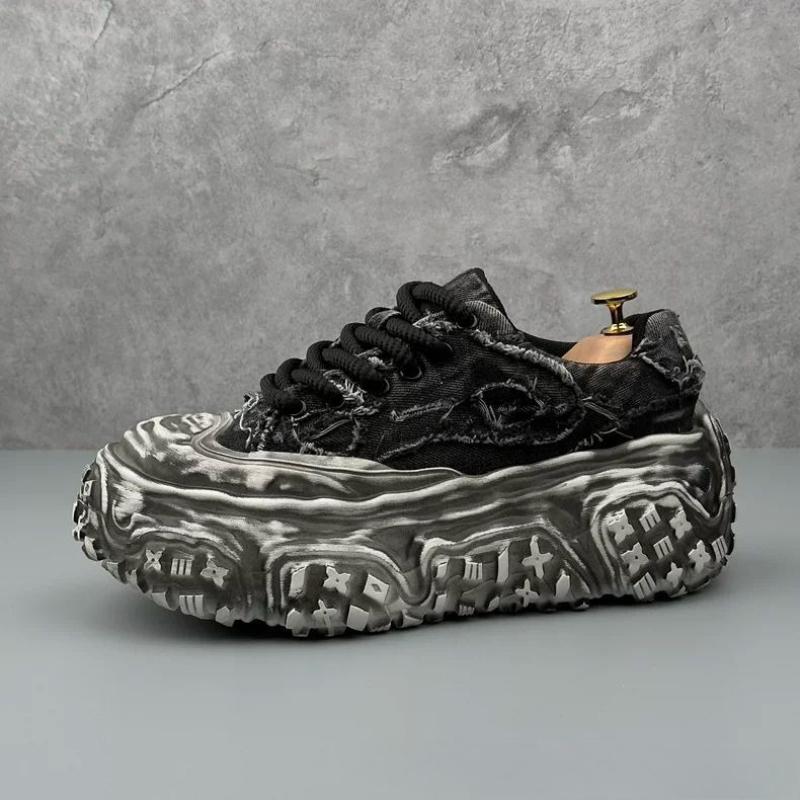 Fashion Men Sneakers Casual Shoes Blue Canvas Lace-Up Mens Shoes Fashion Vulcanize Shoes High-quality Walking Sneakers Zapatillas Hombre