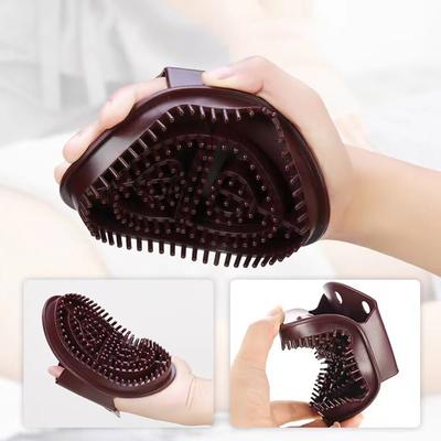 Conjunto de 2 Escovas de Massagem Marrons para Meridiano Corporal Emagrecimento em Casa Salão de Beleza