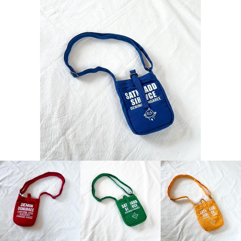 Canvas Childrens Crossbody Bag Withenglish Print Design And Storage For Daily