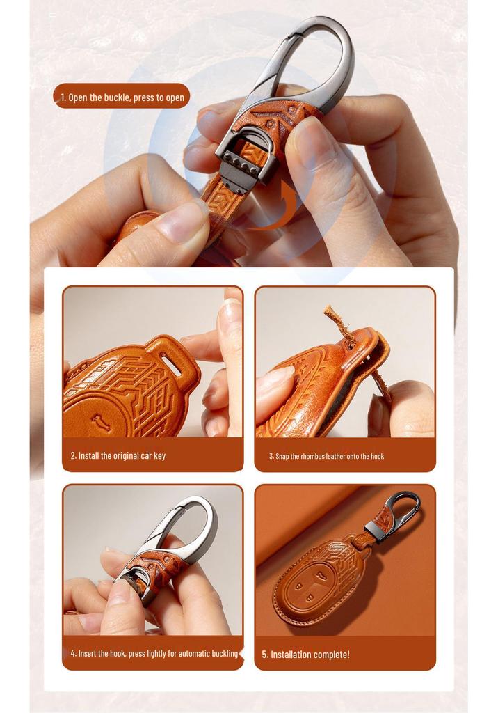 Premium Leather Key Cover for Nio ES6/ET5/EC6/ES8/ET7/ES7/EC7 Models