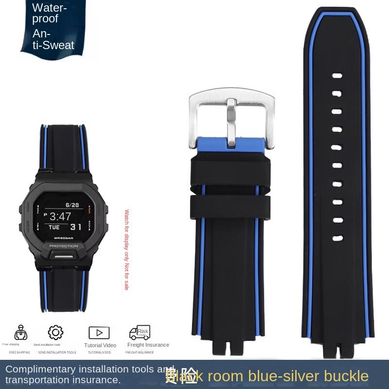 For Casio Series GBD-200 GBD-200-1 GBD-200UU/SM Black Warrior Waterproof Silicone Rubber Watch Strap Sports Watchband Bracelet