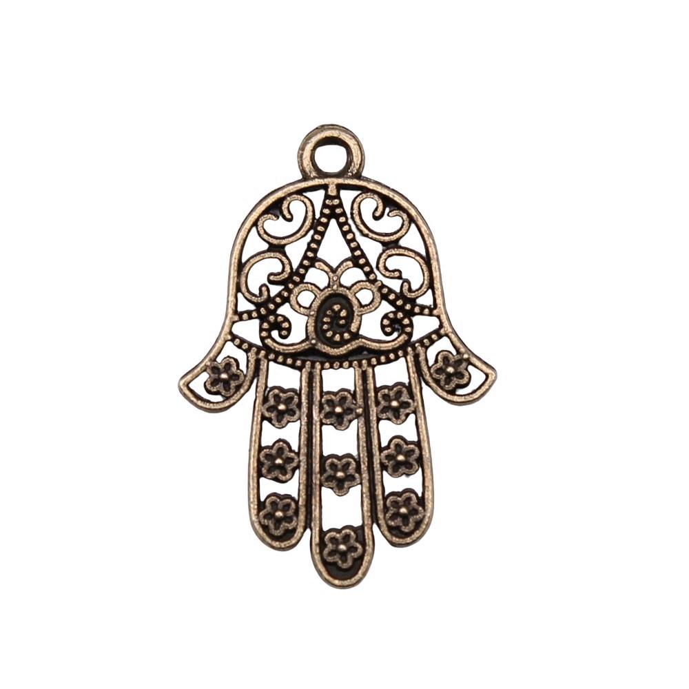 Alloy Hamsa Hand Charms Amulet Pendants For Good Luck Jewelry Making