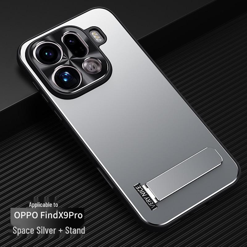 OPPO Find X9 Ultra Metal Frosted Stand Protective Phone Case - Full Coverage, Drop-proof