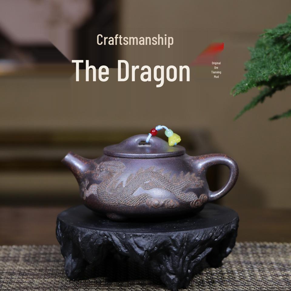 Dragon Travels the World Yixing Zisha Handmade Tea Set by a Renowned Artist 280cc