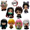 8Pcs/Set Demon Slayer Anime Figure Toy-Kimetsu No Yaiba Q Version Tanjiro Nidouzi Inosuke Zenizu Pvd Figurine Model Doll Gift