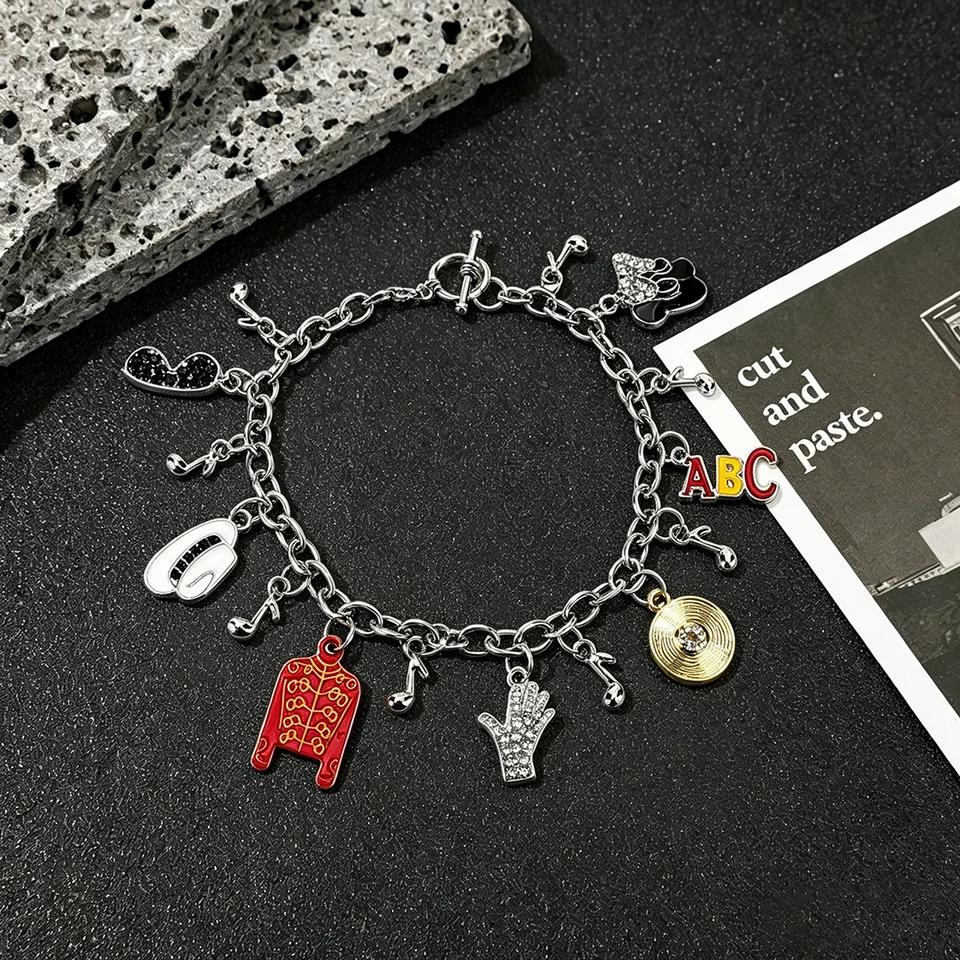 Classic Charm Jackson Music Zinc Alloy Trendy Unisex Bracelet Fashion Jewelry Accessories Props Fan Memorial Gift