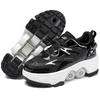 Jugendliche / Jungen / Mädchen Formwandelnde Schuhe Vierrad-Doppelnutzungs-Rollschuhe Doppelte Reihe Gehen Schuhe Rollschuhe