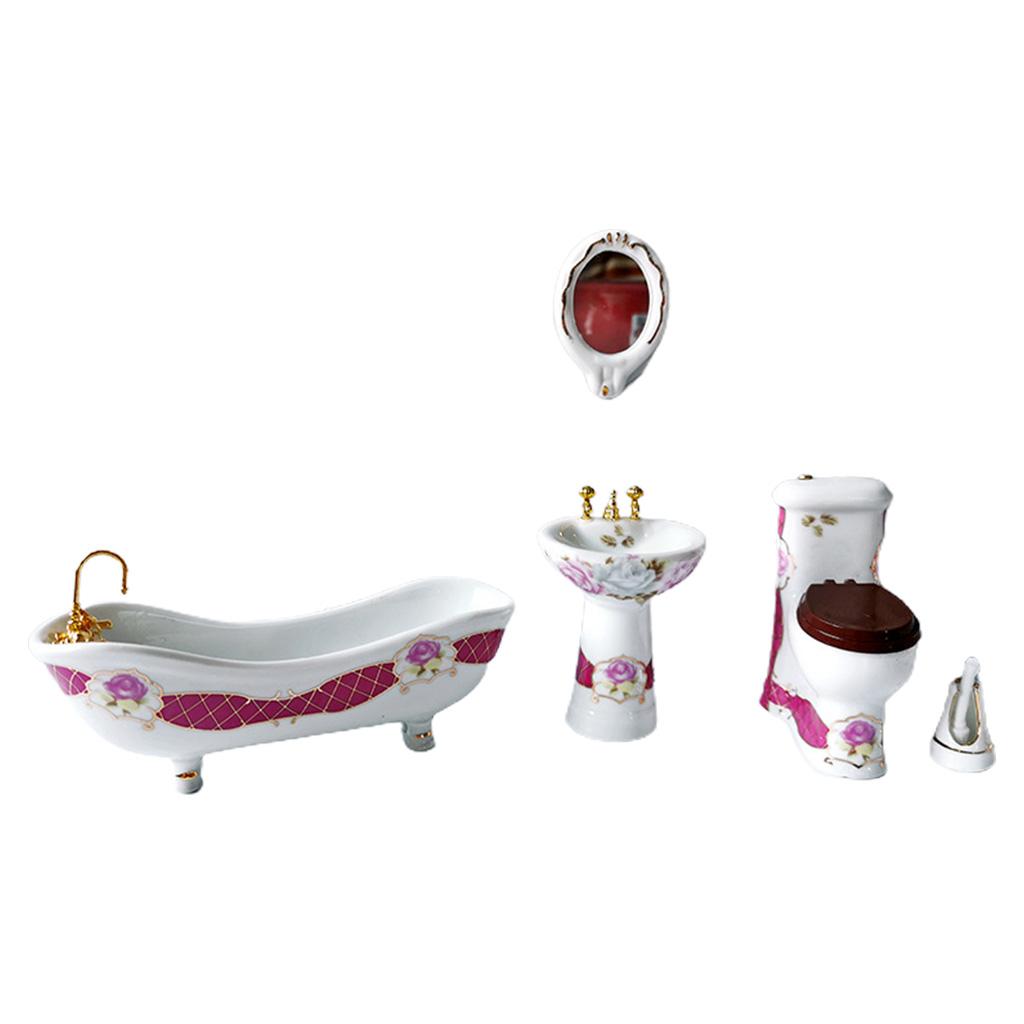 Unique 1:12 Dollhouse Mini Bathroom Furniture Simulation Hand Sink Furniture Model Bathroom Furniture Toy for Girls