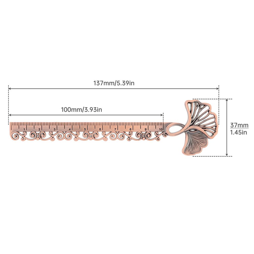 Elegantní klasické kovové záložky pravítko 4 barvy prémiové pro ženy učitele milovníky knih s funkcí měření