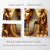 Customize 3pcs Egyptian Pharaoh Golden Treasure Themed Duvet Cover Set, Bedding 3pcs Set (1*Duvet Cover + 2*Pillowcases), Suitab