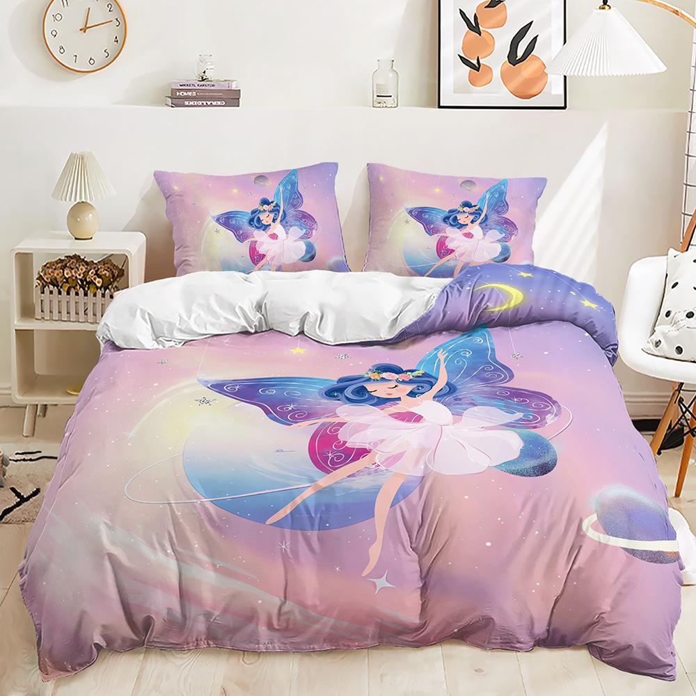 

3D комплект постельного белья с бабочкой, красочная бабочка, пододеяльник, наволочка, 2/3, подарок на день рождения, AU180 * 210, полноразмерный мягкий домашний текстиль из микрофибры Baby 100x135cm