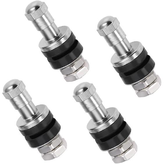 Chrome High Pressure Valve Stems Metal Valve Stems for Trailer Tires 502 Flush Mount Bolt In fit in a Normal Valve Stem Hole of .453". (Pack of 4)