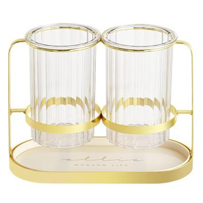 Chopsticks Drying Holder Iron PET Transparent Chopsticks Drying Caddy for Spoons Kitchen Platinum